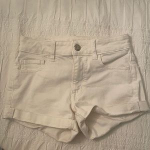 White jean shorts